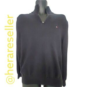 Tommy Hilfiger Men Medium 3/4 Zipper Loose Sweater
